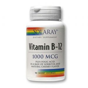 Comprar Solaray, Vitamina B12 1000 mcg Cereja - 90 Pastilhas