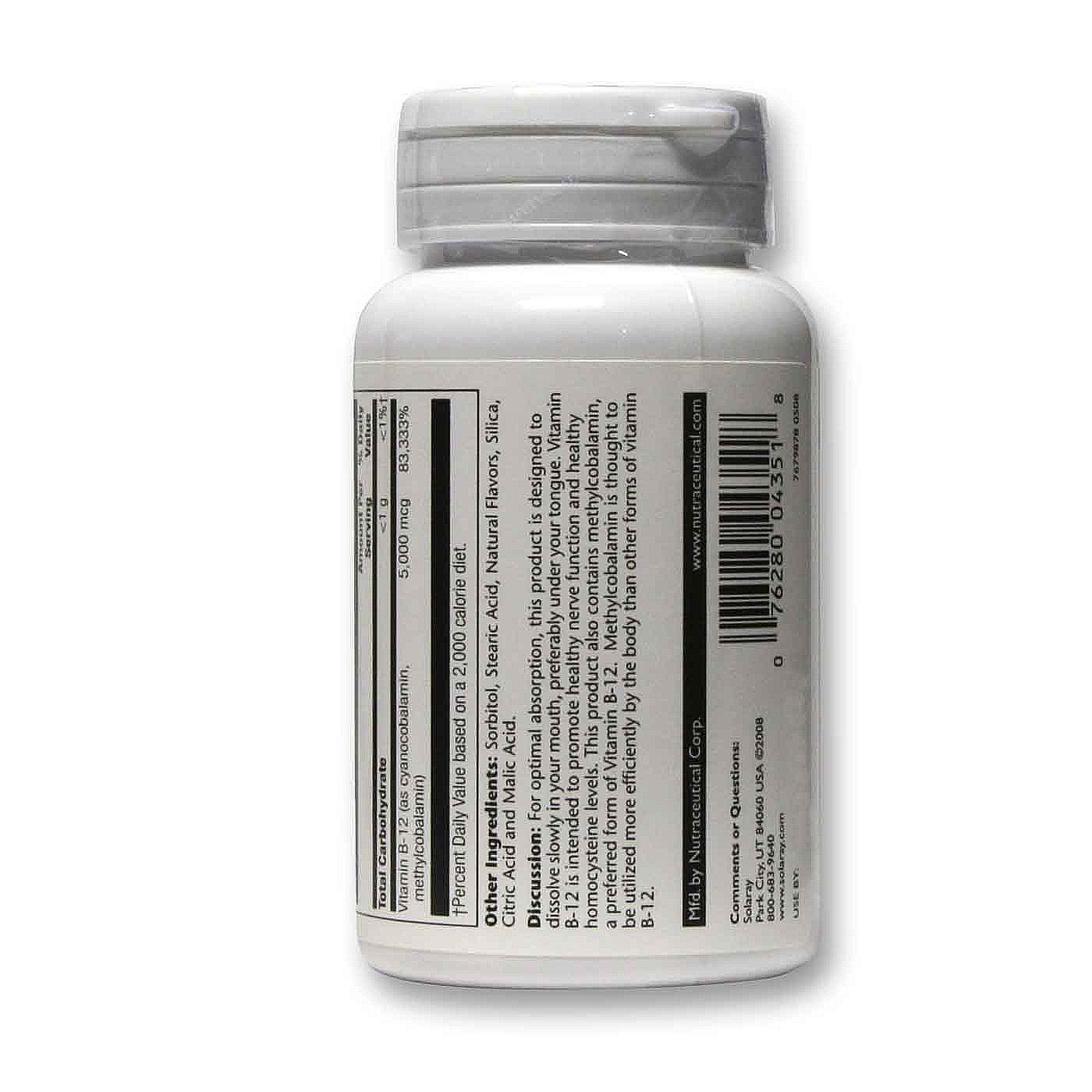 Comprar Solaray, Vitamina B-12 - 30 Pastilhas - Imagem 3