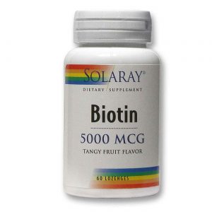 Comprar Solaray, Biotina 5000 mcg, Frutas Cítricas - 60 Pastilhas