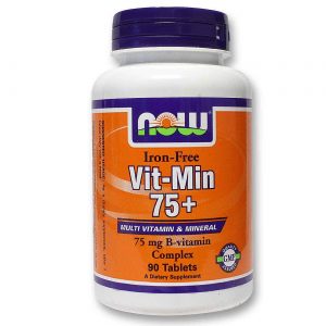 Comprar Now Foods, Vit-Min 75+ Multivitamínico e Mineral - 90 Tabletes