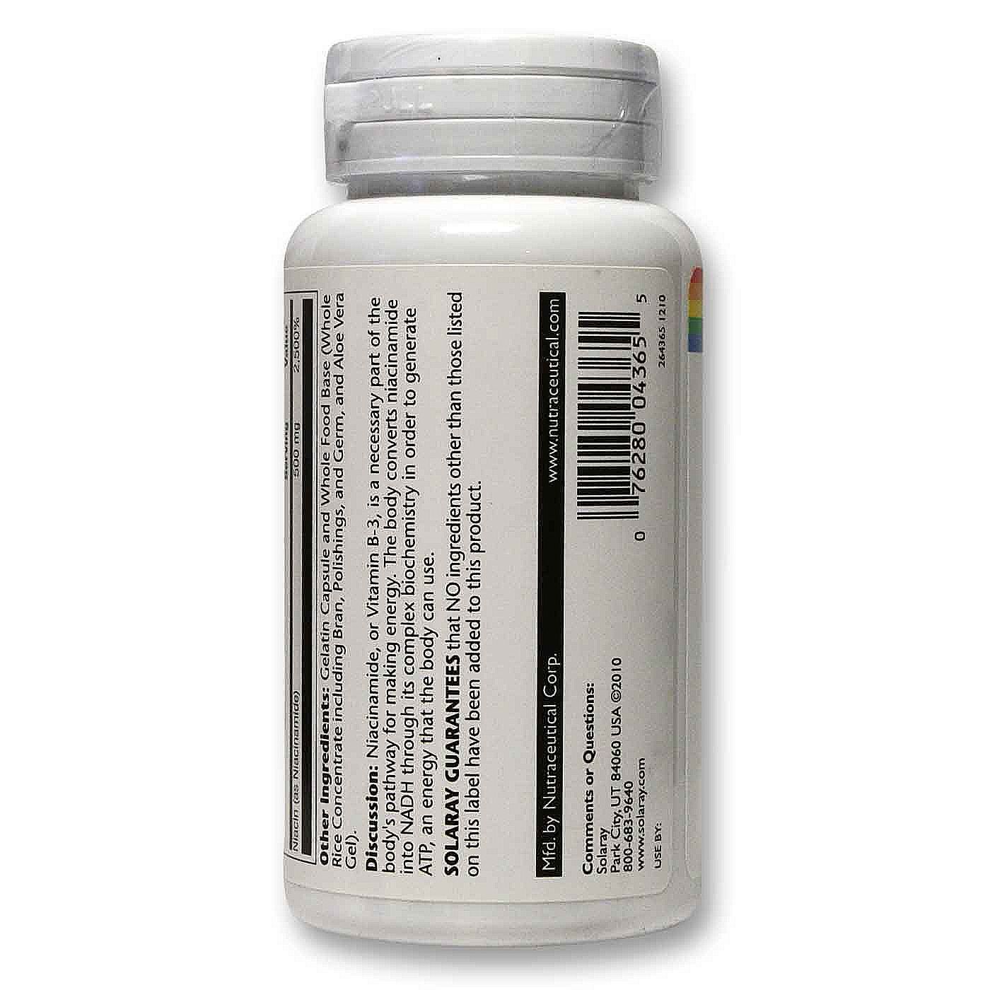 Comprar Solaray, Niacinamida 500 mg - 100 Cápsulas - Imagem 3