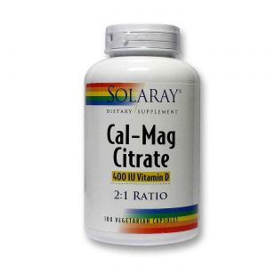 Comprar Solaray Cal-Mag Citrato com vitamina D 02:01 180 Cápsulas Vegetarianas
