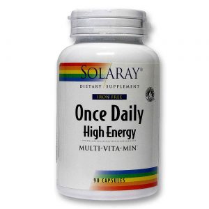 Comprar Solaray, Multivitamínico Um Vez por Dia - Alta Energia Livre de Ferro - 90 Cápsulas
