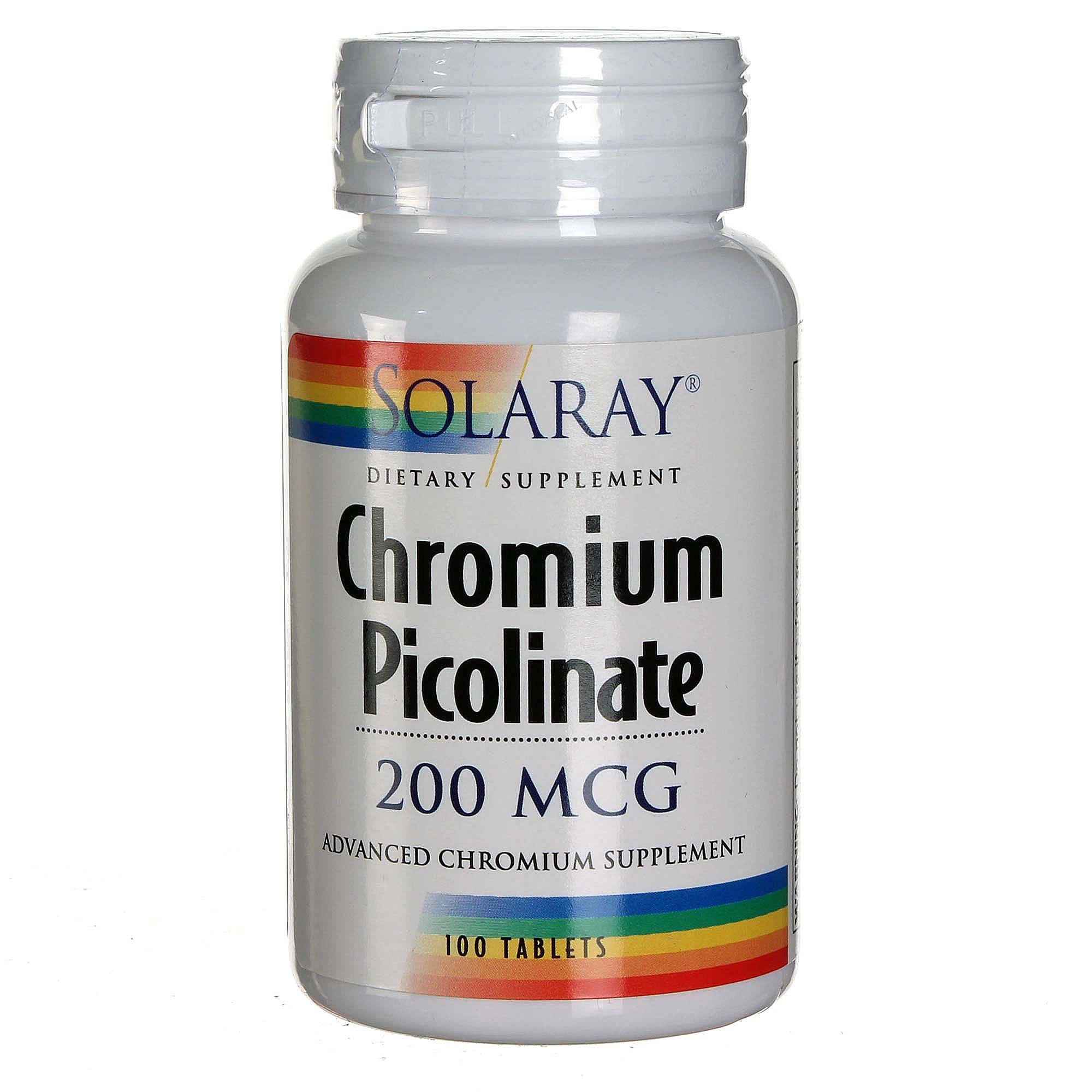 Comprar Solaray, Picolinato de Cromo 200 mcg - 100 Tabletes