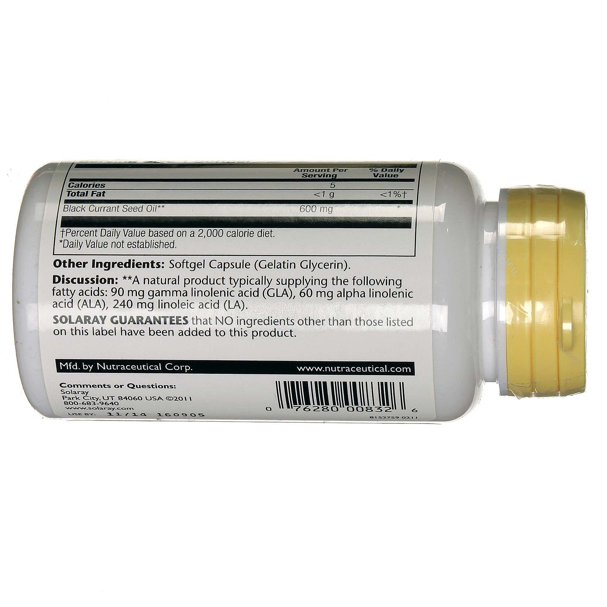 Comprar Solaray Óleo de semente de groselha negra 90 Géis - Imagem 3