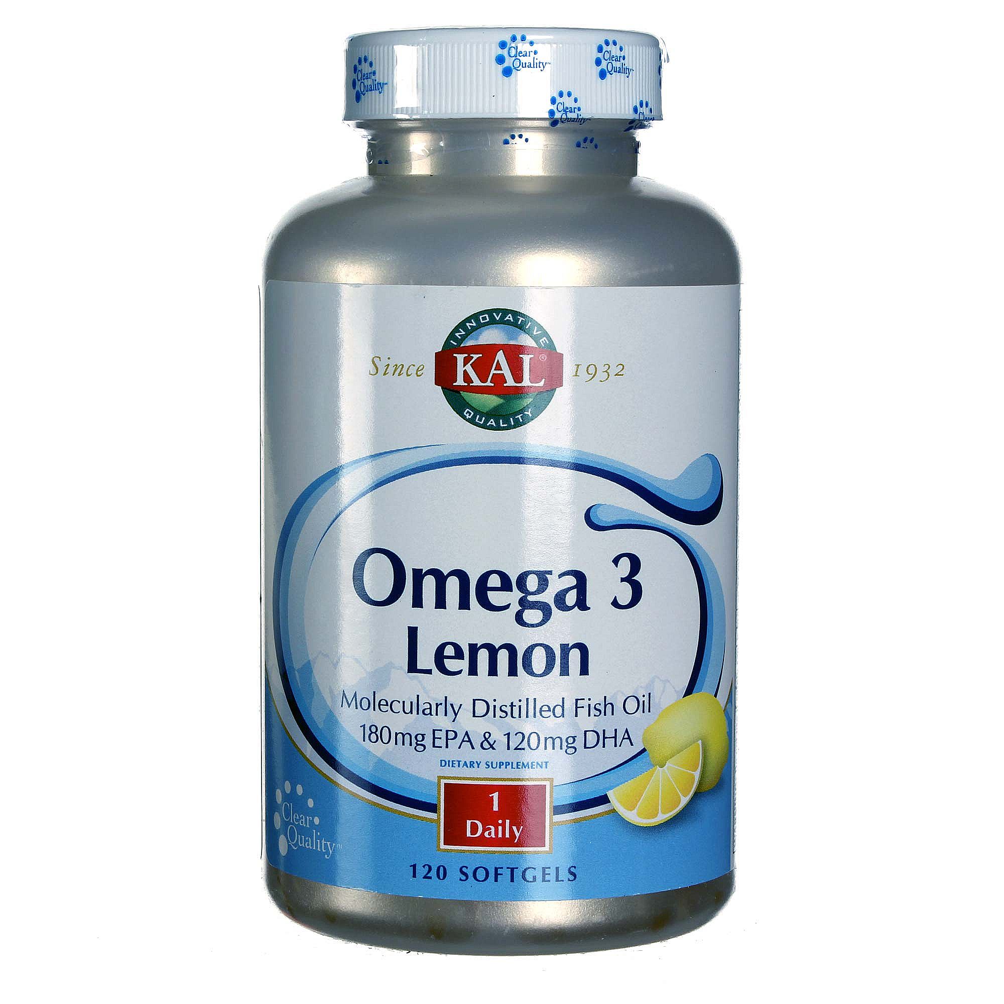 Comprar Kal Omega 3 Limão 120 Cápsulas