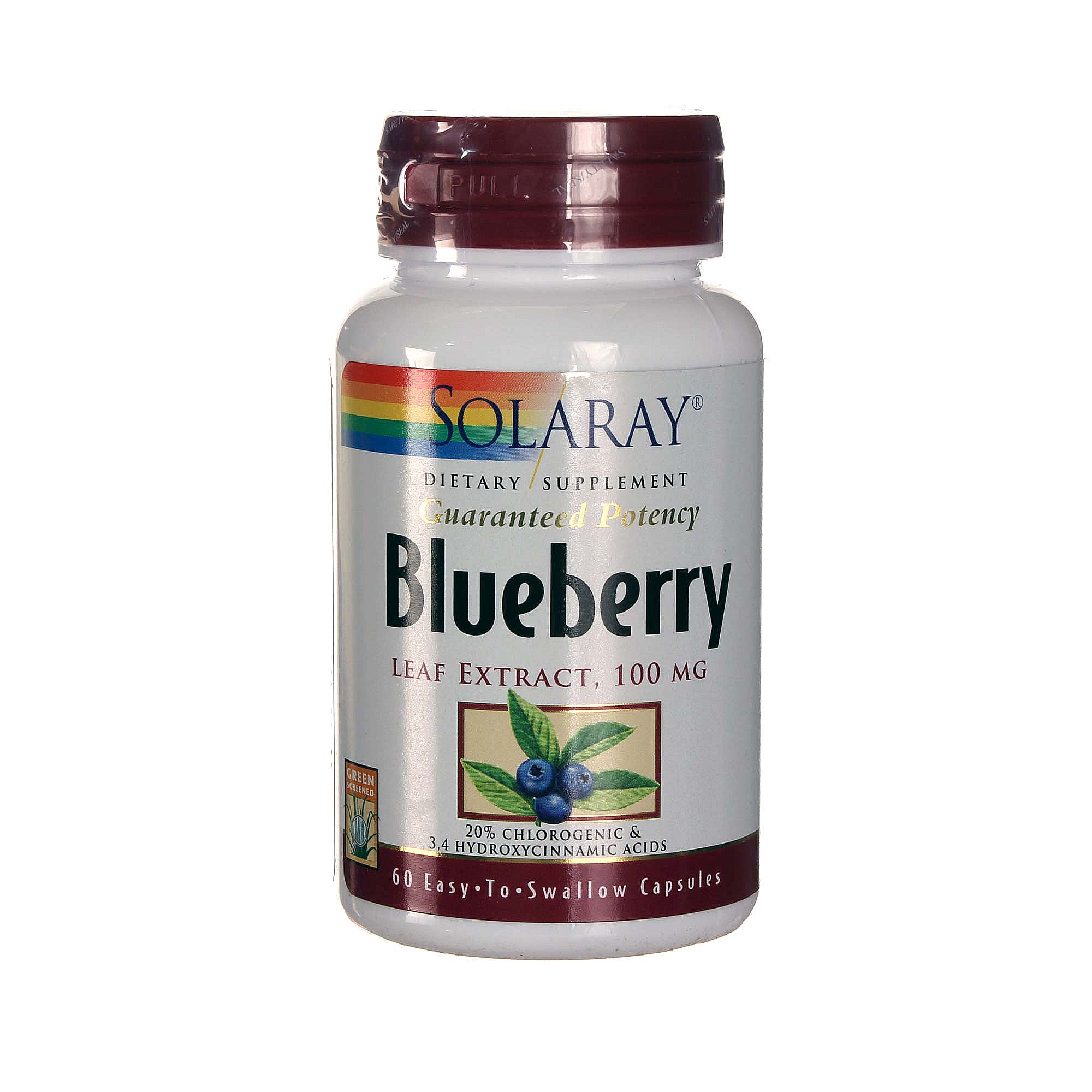 Comprar Solaray, Extrato de Folha de Blueberry - 60 Cápsulas