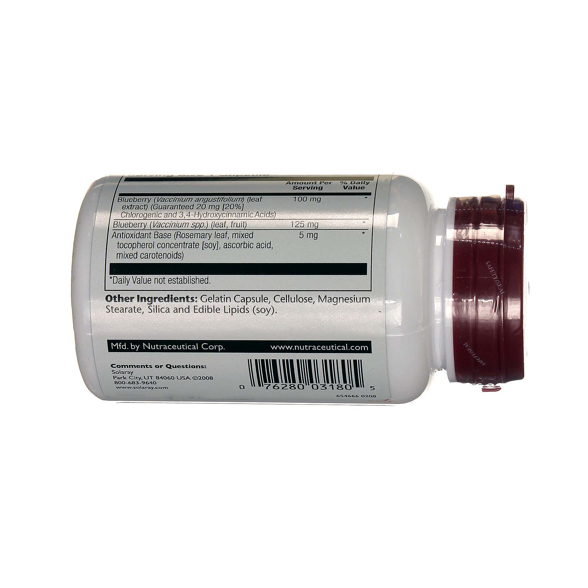 Comprar Solaray, Extrato de Folha de Blueberry - 60 Cápsulas - Imagem 3