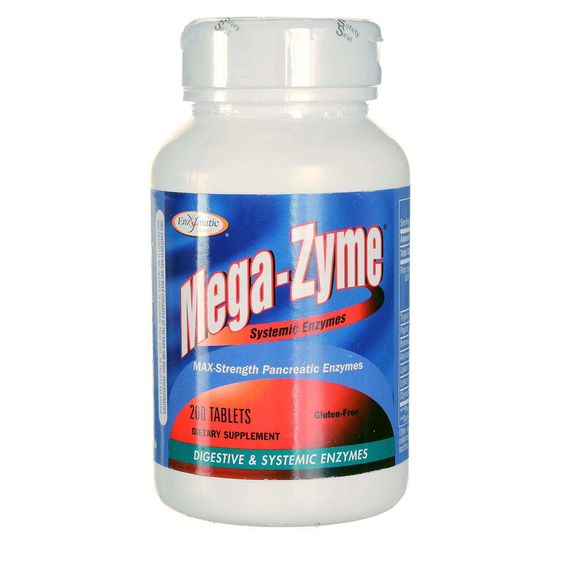 Comprar Enzymatic Therapy, Mega-Zyme® - Enzimas Sistêmicas e Digestivas - 200 Tabletes