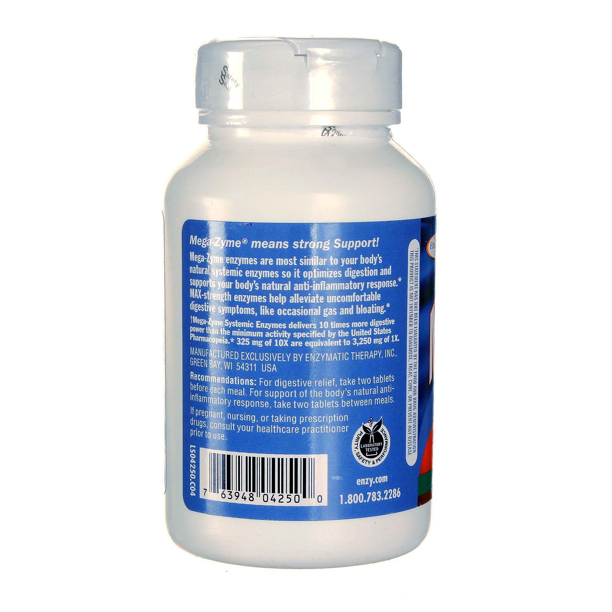 Comprar Enzymatic Therapy, Mega-Zyme® - Enzimas Sistêmicas e Digestivas - 200 Tabletes - Imagem 3