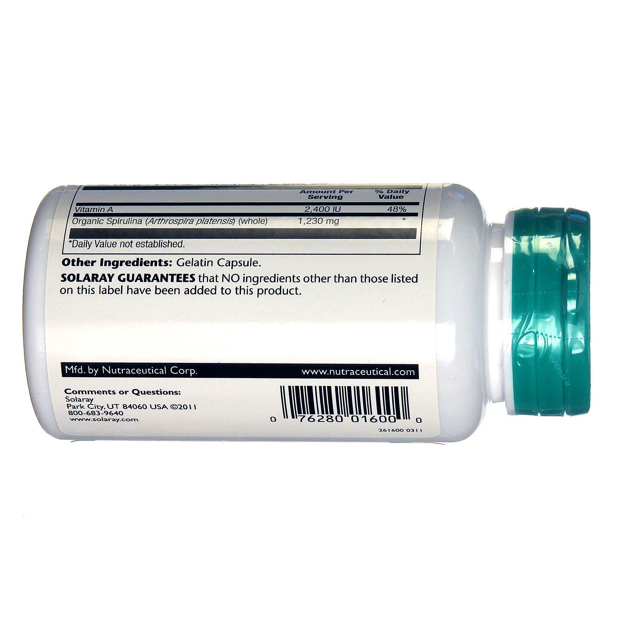 Comprar Solaray, Spirulina -100 Cápsulas - Imagem 3
