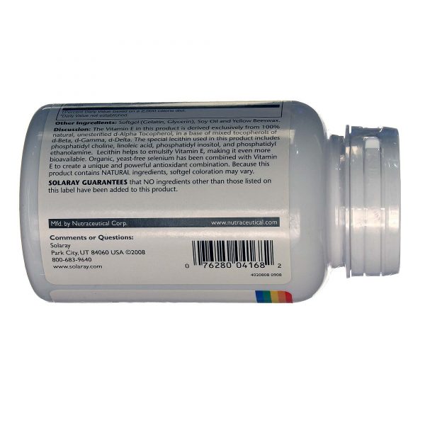 Comprar Solaray, Bio E® com Selênio - 60 Cápsulas - Imagem 4