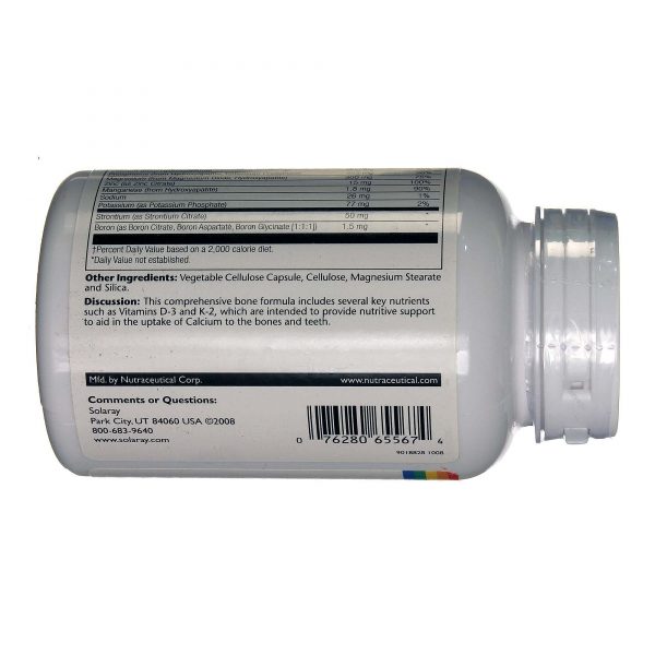 Comprar Solaray, Cal-Mag Estrôncio com Vitamina D3 - 120 Cápsulas Vegetarianas - Imagem 4