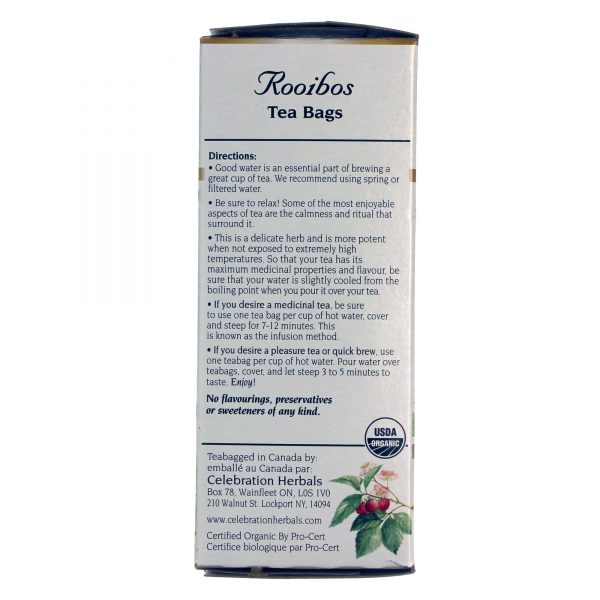 Comprar Celebration Herbals, Chá de Rooibos Vermelhos Orgânico - 24 Sacos - Imagem 4