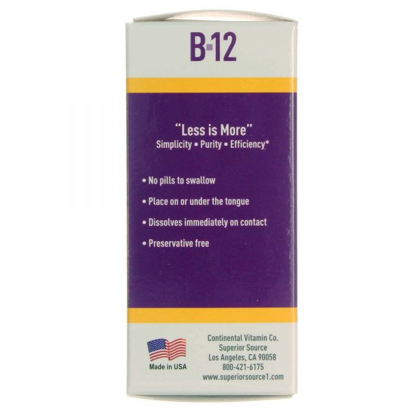 Comprar Superior Source, No Shot B12 Cyanocobalamin - 60 comprimidos - Imagem 4
