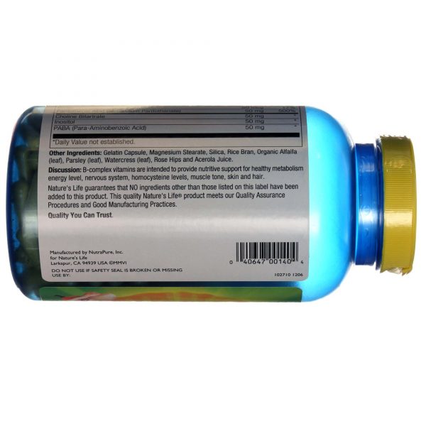 Comprar Nature's Life, B-50 Ácido Fólico Forte - 250 Cápsulas - Imagem 4