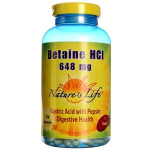 Comprar Nature's Life, Betaína HCl 648 mg - 250 Cápsulas