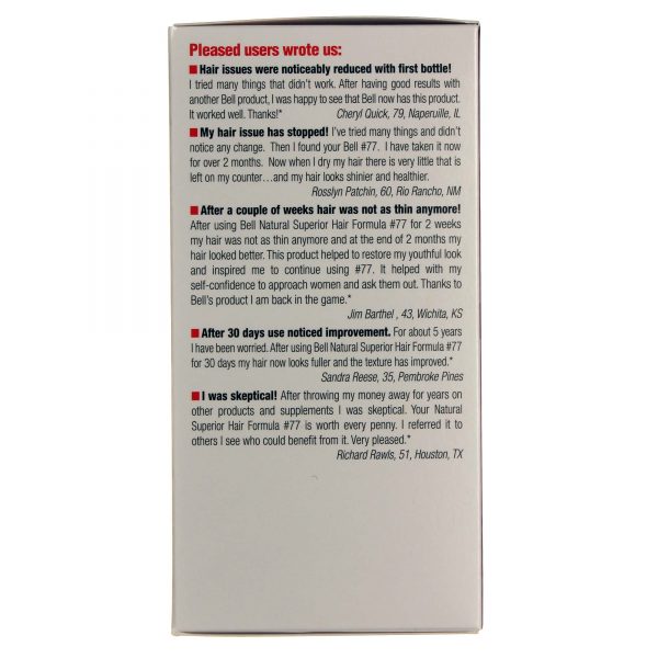 Comprar Bell, Fórmula Natural para um Cabelo Superior - 120 Cápsulas - Imagem 4