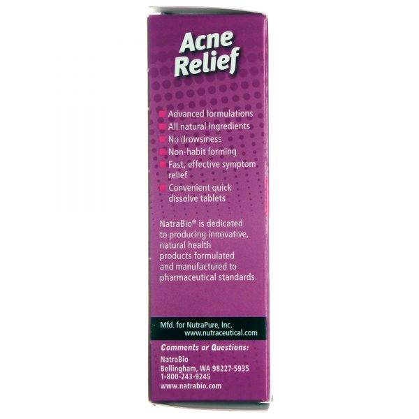 Comprar Acne Relief sem sabor Natra-Bio 60 Tabletes - Imagem 4