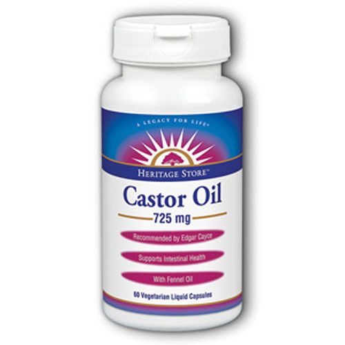 Comprar Heritage Products, Óleo de Rícino 725 mg - 60 Cápsulas Vegetarianas