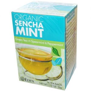 Comprar Eden Foods, Chá Verde Sencha Orgânico, Hortelã - 16 Saquinhos de Chá