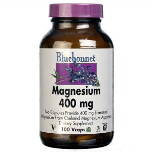 Comprar Bluebonnet Nutrition, Magnésio 400 mg - 100 Cápsulas Vegetarianas