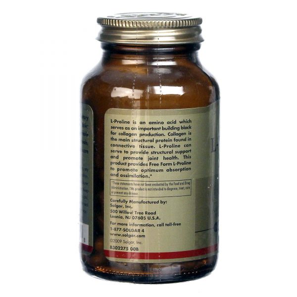 Comprar Solgar, L-Prolina - 100 Cápsulas - Imagem 4
