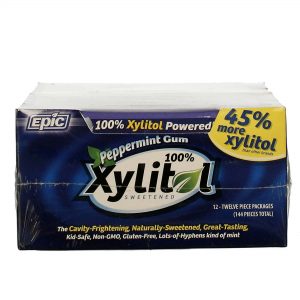 Comprar Epic Dental, Gomas de Mascar de Xylitol, Hortelã-Pimenta 12 Pacotes (12 Unidades Por Pacote)