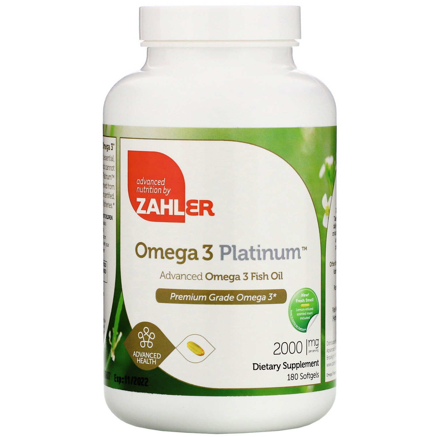 Comprar Zahler, Omega 3 Platinum, Óleo de Peixe Ômega 3 Avançado, 2.000 mg, 180 Cápsulas Softgel