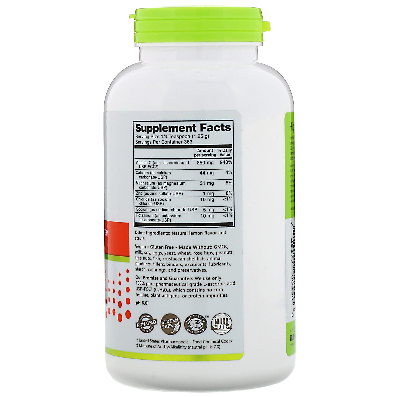Comprar NutriBiotic, Immunity, Lemon Electro-C Powder, 16 oz (454 g) - Imagem 2