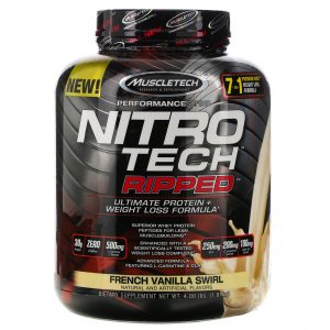 Comprar Muscletech, Nitro Tech Ripped, A Fórmula Definitiva de Proteína + Perda de Peso, French Vanilla Swirl, 1,81 kg (4 lbs)