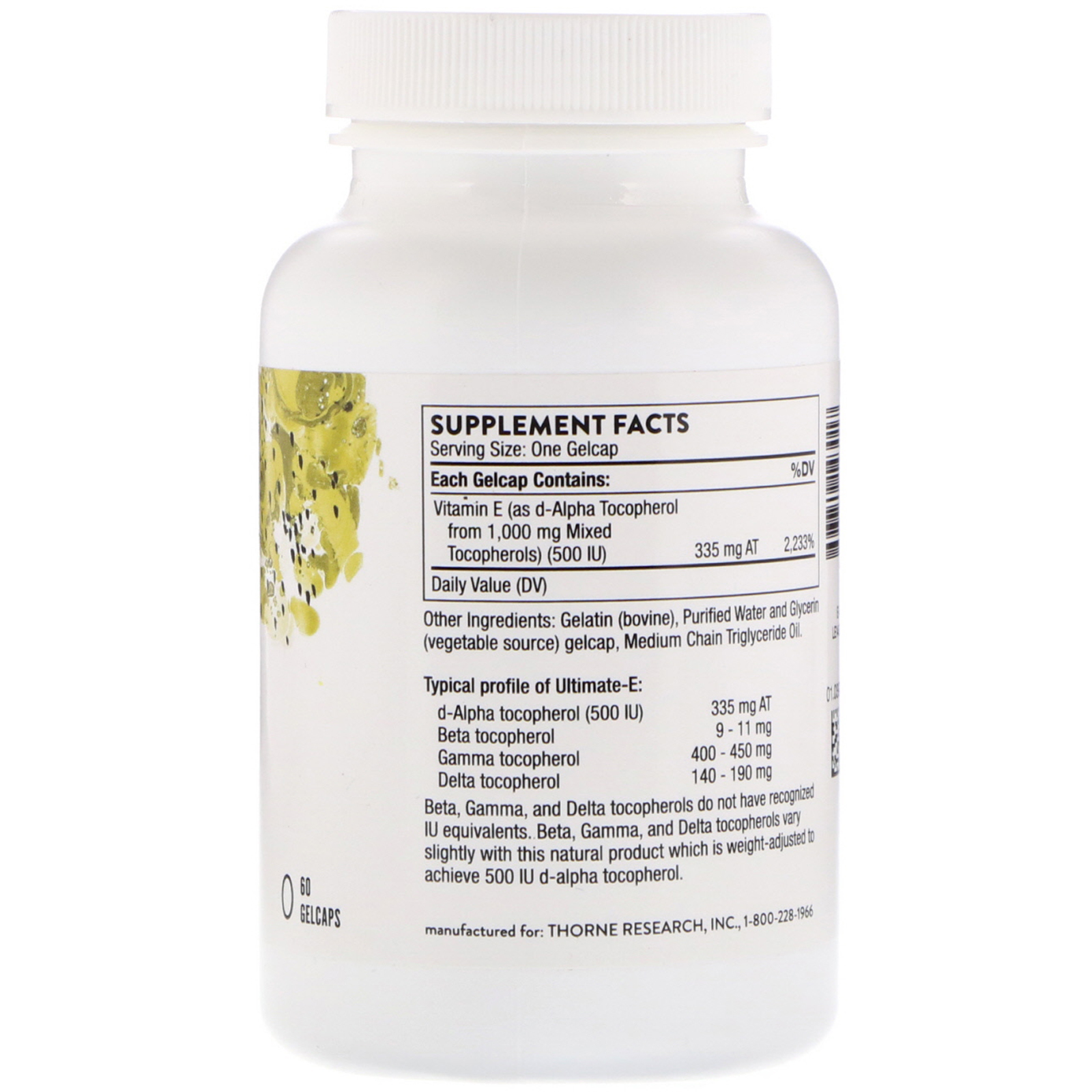 Comprar Thorne Research, Ultimate-E, 60 Cápsulas de Gel - Imagem 2