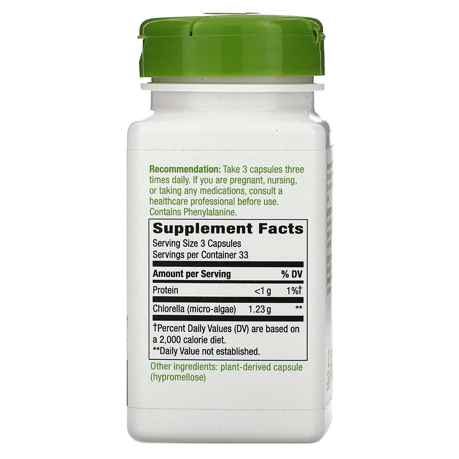 Comprar Nature's Way, Chlorella, Micro-Algae, 1,230 mg, 100 Vegan Capsules - Imagem 2