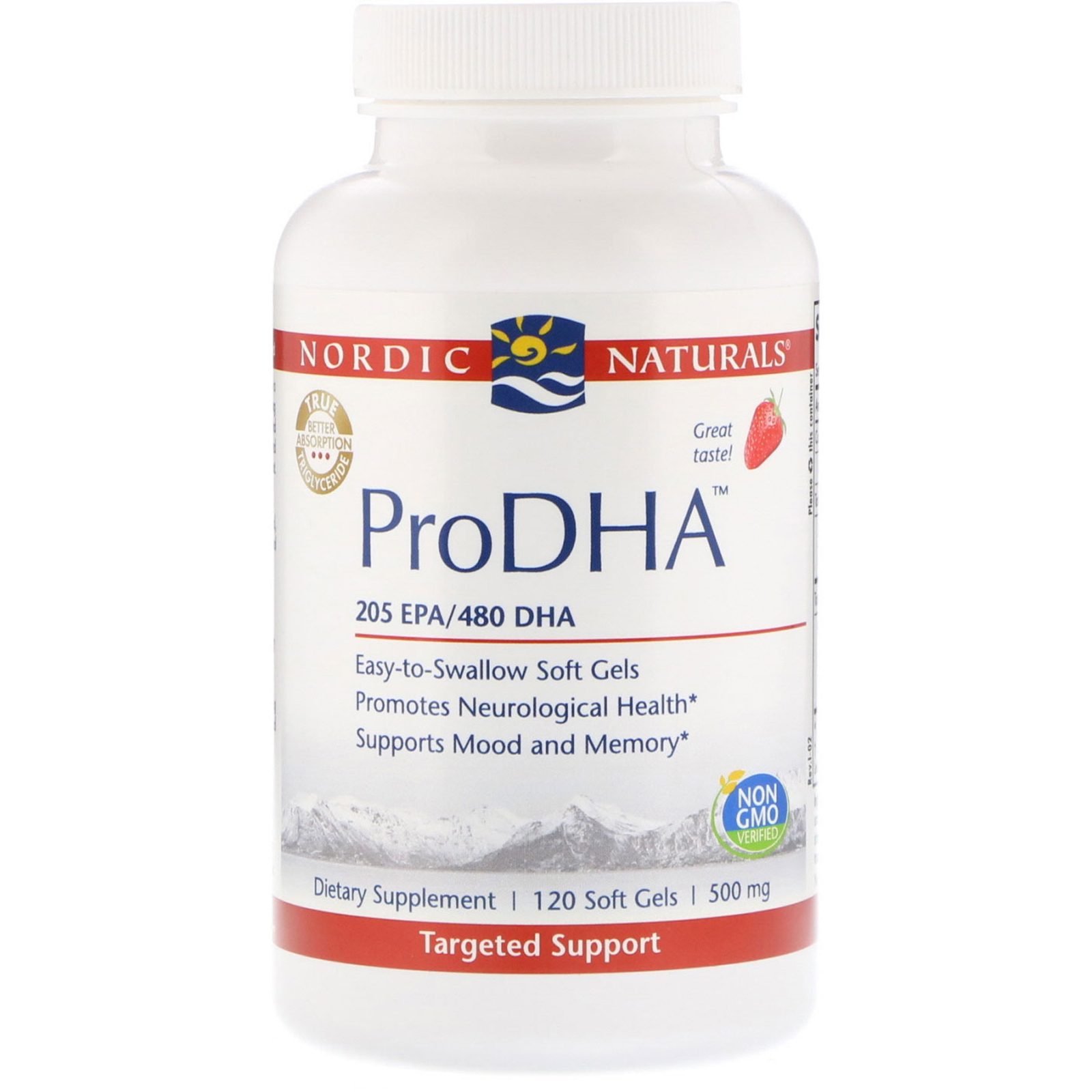 Comprar Nordic Naturals, ProDHA, Morango, 500mg, 120 cápsulas
