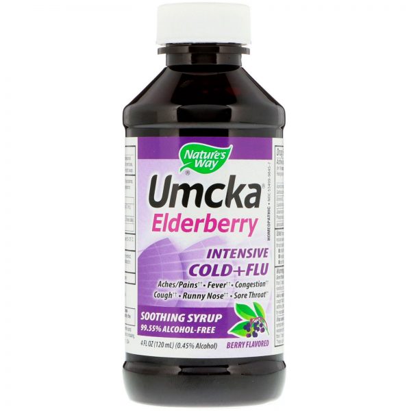 Comprar Nature's Way, Umcka Elderberry, Intensivo Contra Gripe, Sabor de Frutas Vermelhas, 4 oz (120 ml) - Imagem 4