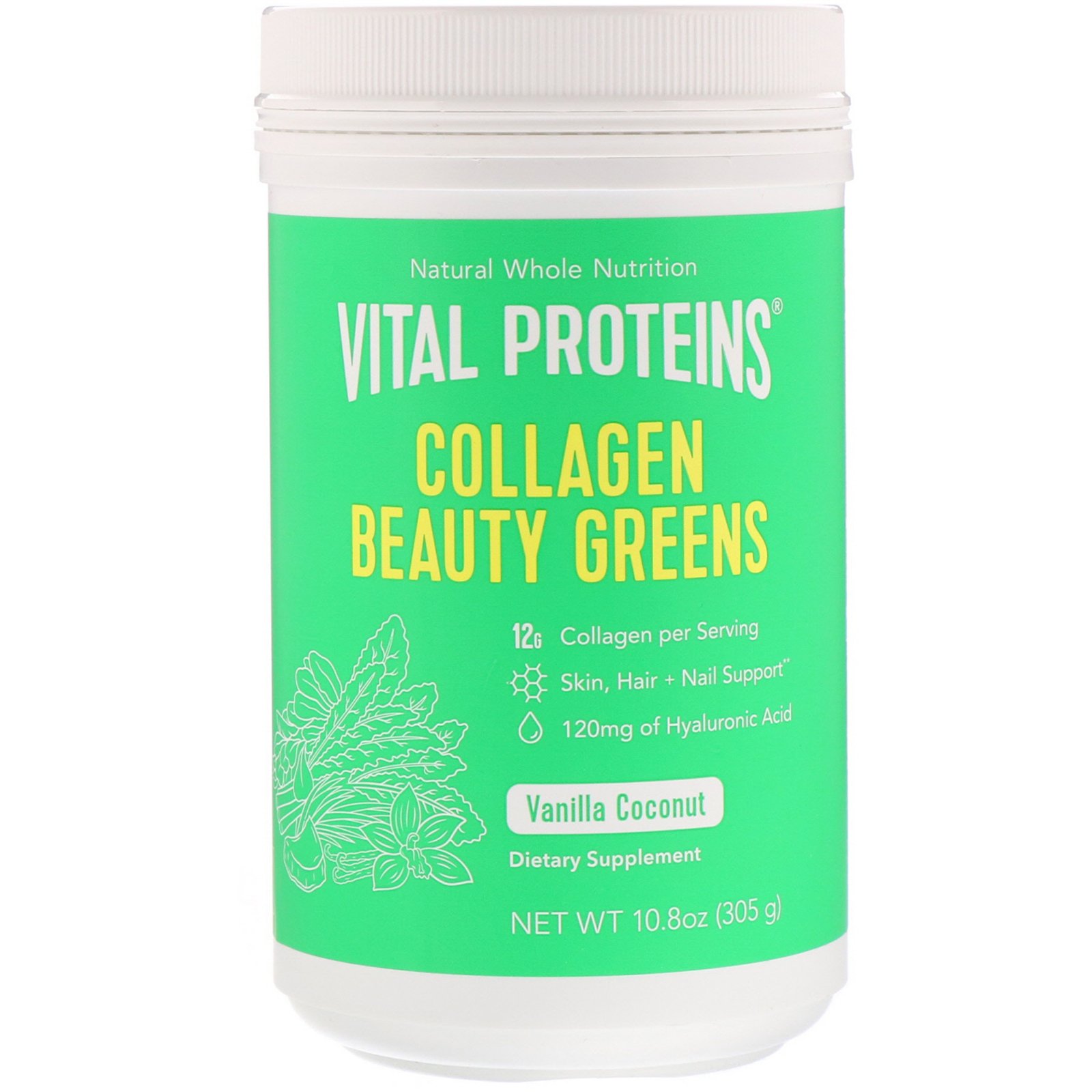 Comprar Vital Proteins, Collagen Beauty Greens, Vanilla Coconut, 10.8 oz (305 g)