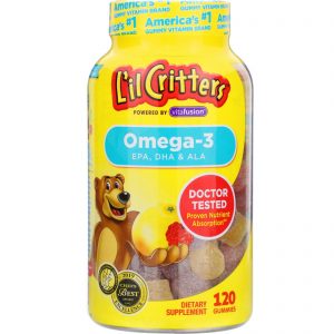 Comprar L'il Critters, Ômega-3, Sabores de Framboesa-Limonada, 120 Balas de Goma