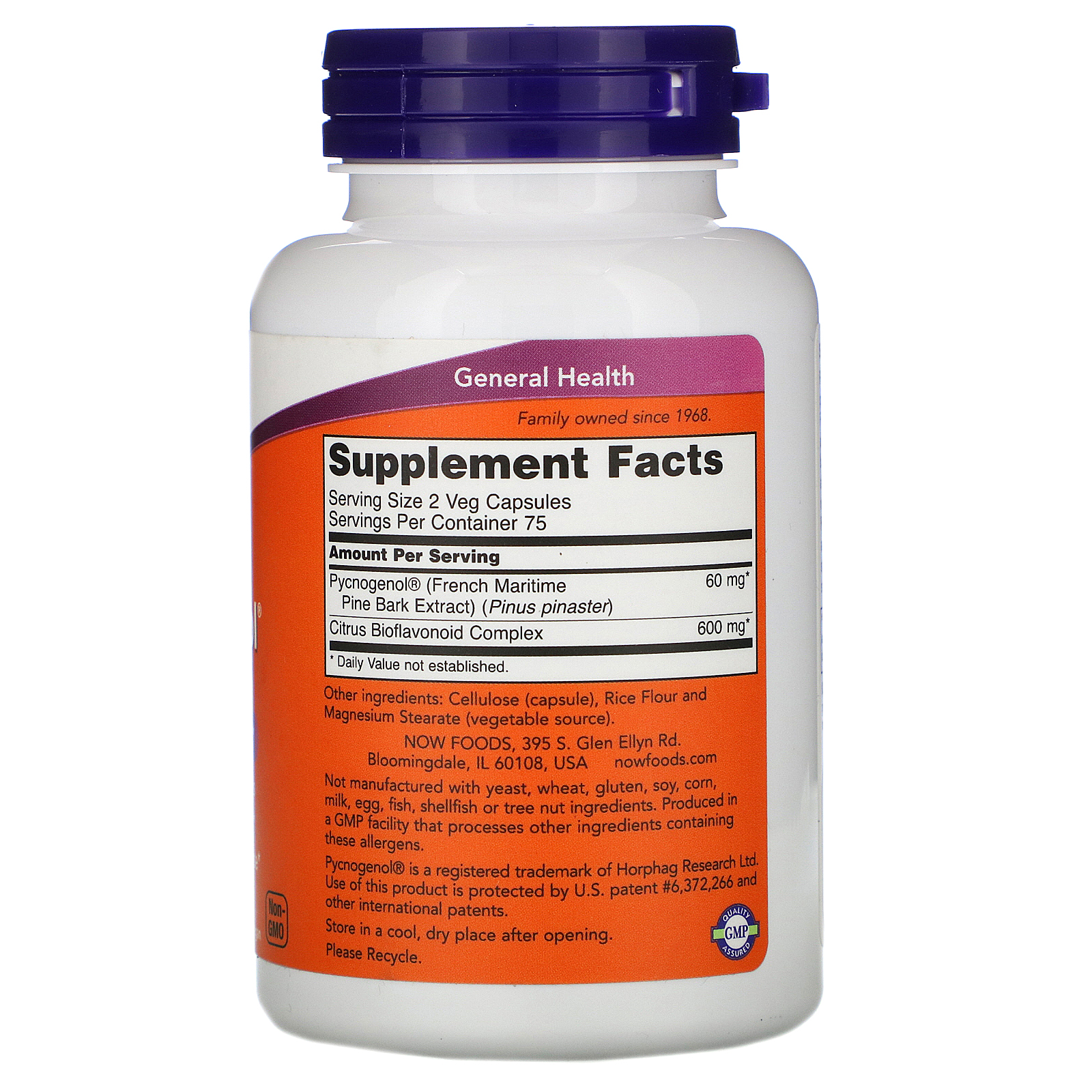 Comprar Now Foods, Pycnogenol, 30 mg, 150 Cápsulas Vegetais - Imagem 2