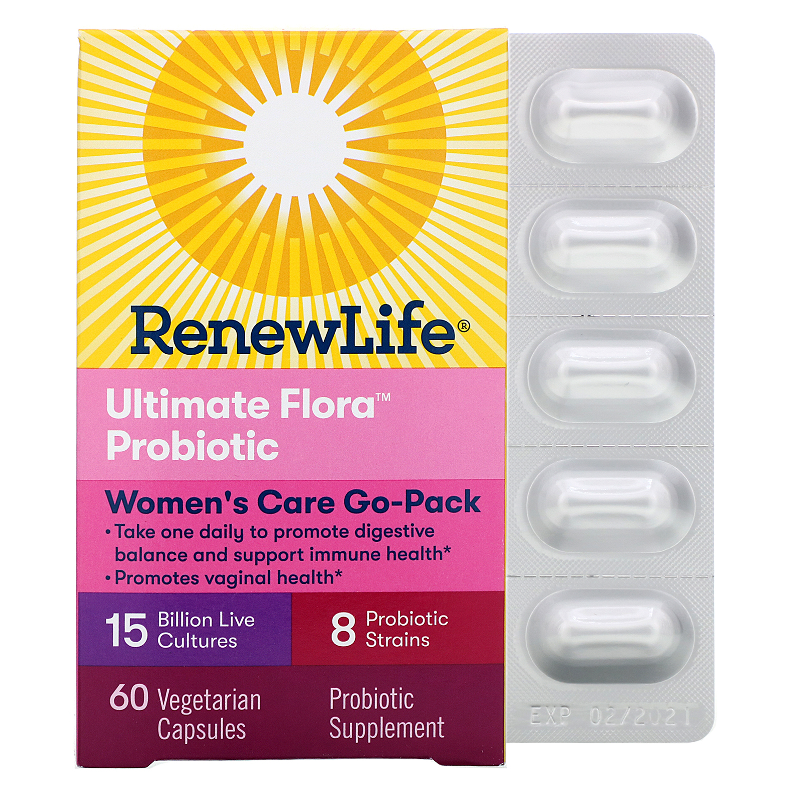 Comprar Renew Life, Women's Care, Ultimate Flora Probiotic, 15 Bilhões de Culturas Vivas, 60 Cápsulas Vegetais