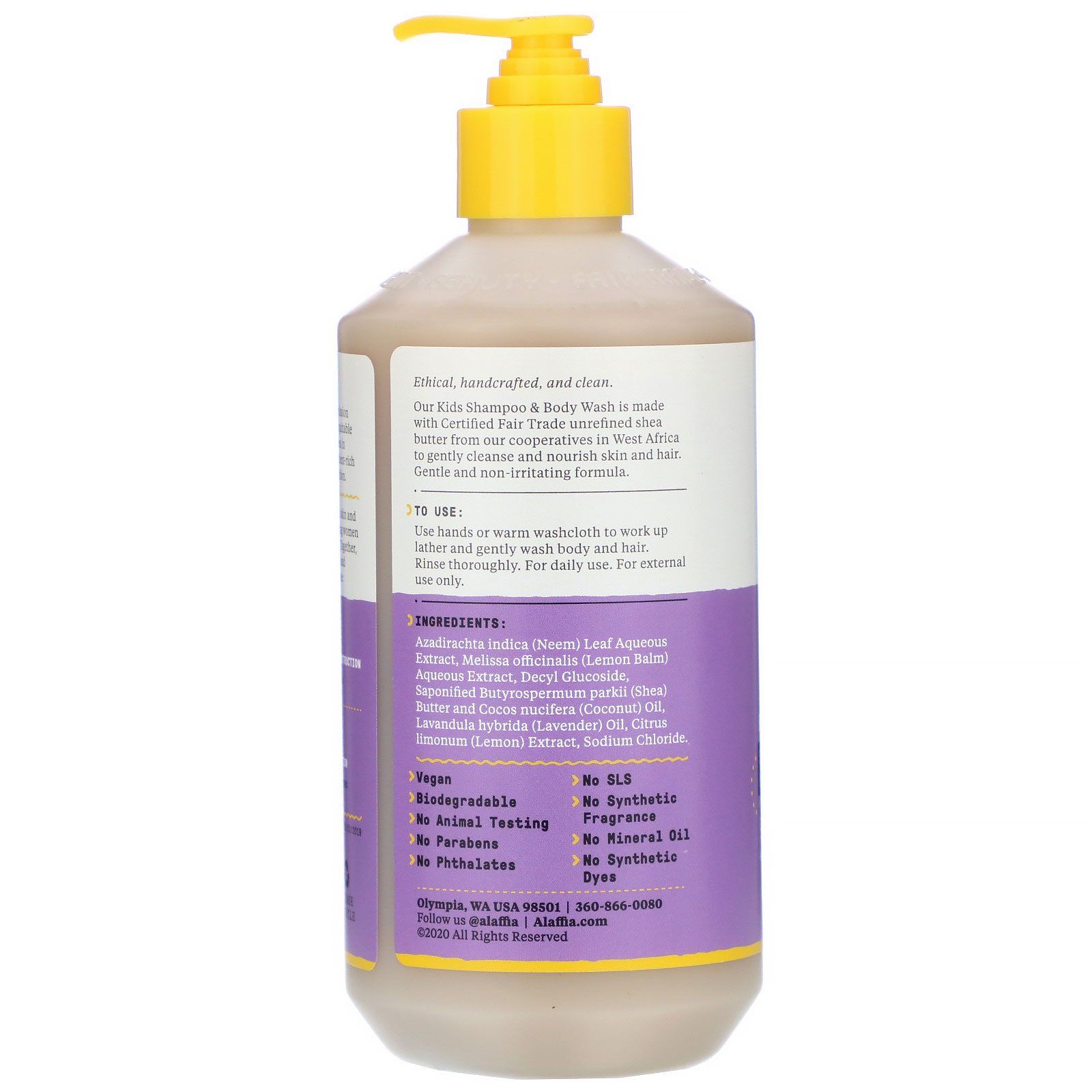 Comprar Alaffia, Everyday Shea, Sabonete Líquido para Bebês e Crianças, Lavanda e Erva Cidreira, 475 ml (16 fl oz) - Imagem 2