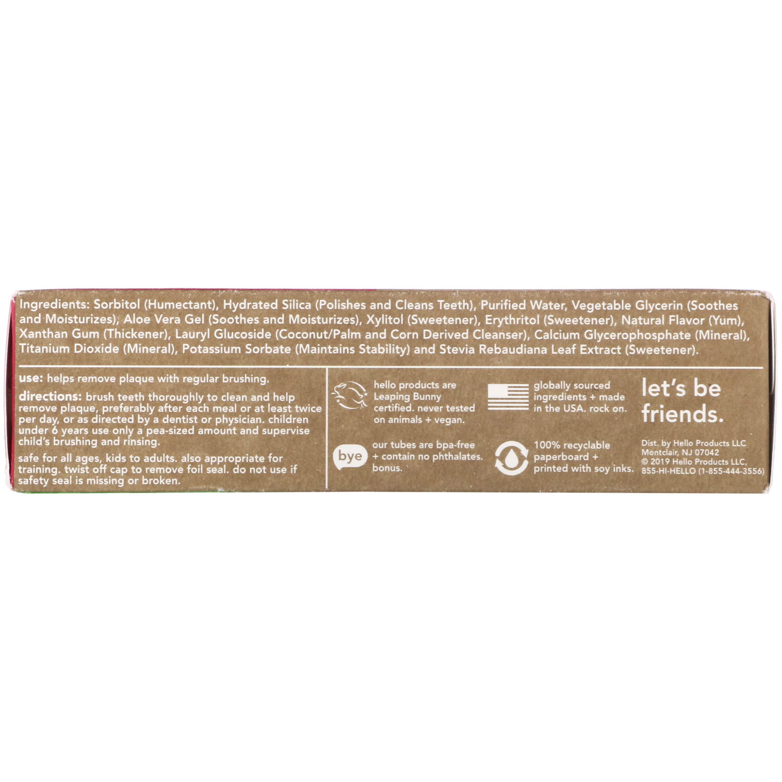 Comprar Hello, Crianças, Creme Dental sem Flúor, Melancia Natural, 4,2 oz (119 g) - Imagem 2