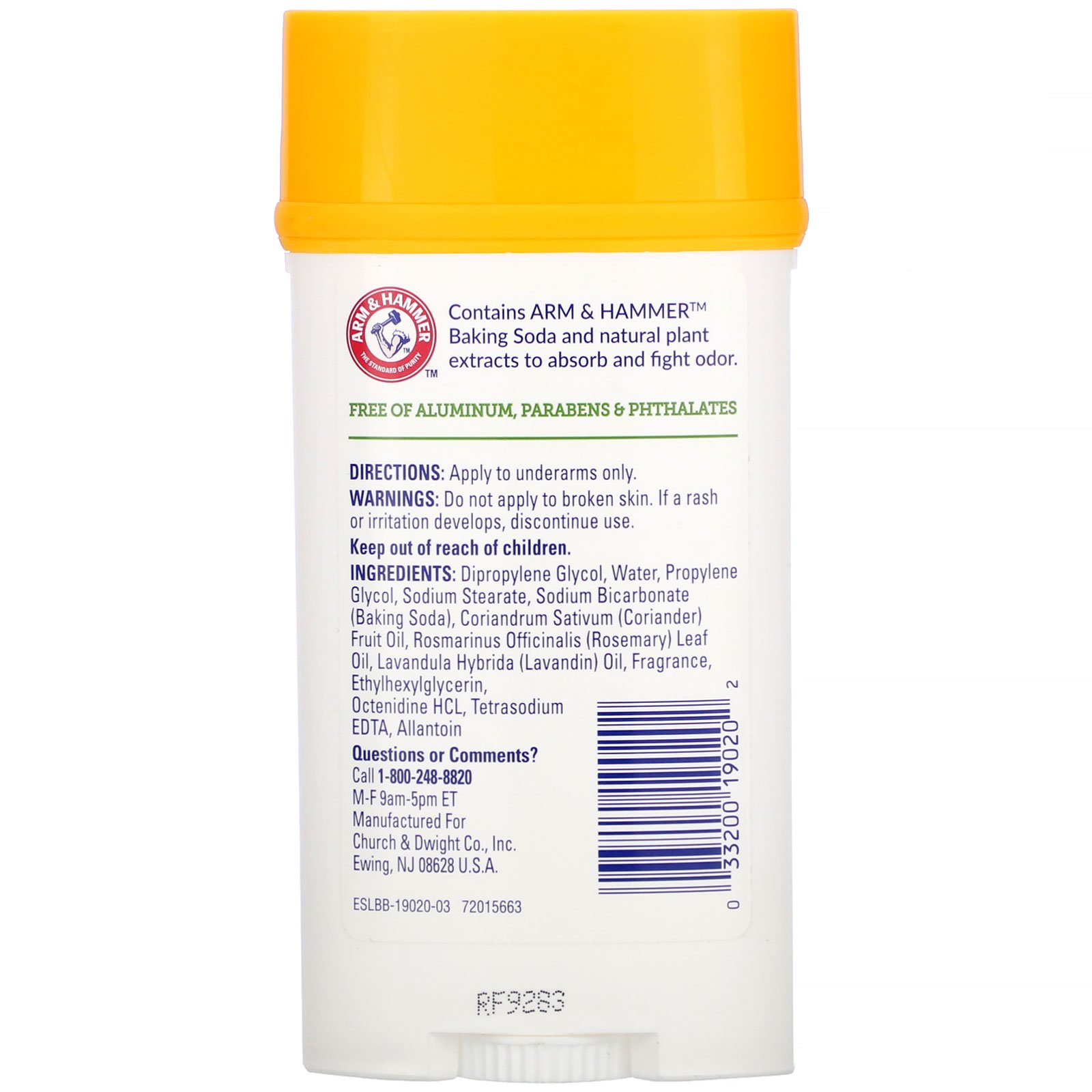 Comprar Arm & Hammer, Essenciais com Desodorantes Naturais, Desodorante, Alecrim Refrescante e Lavanda, 71 g (2,5 oz) - Imagem 2