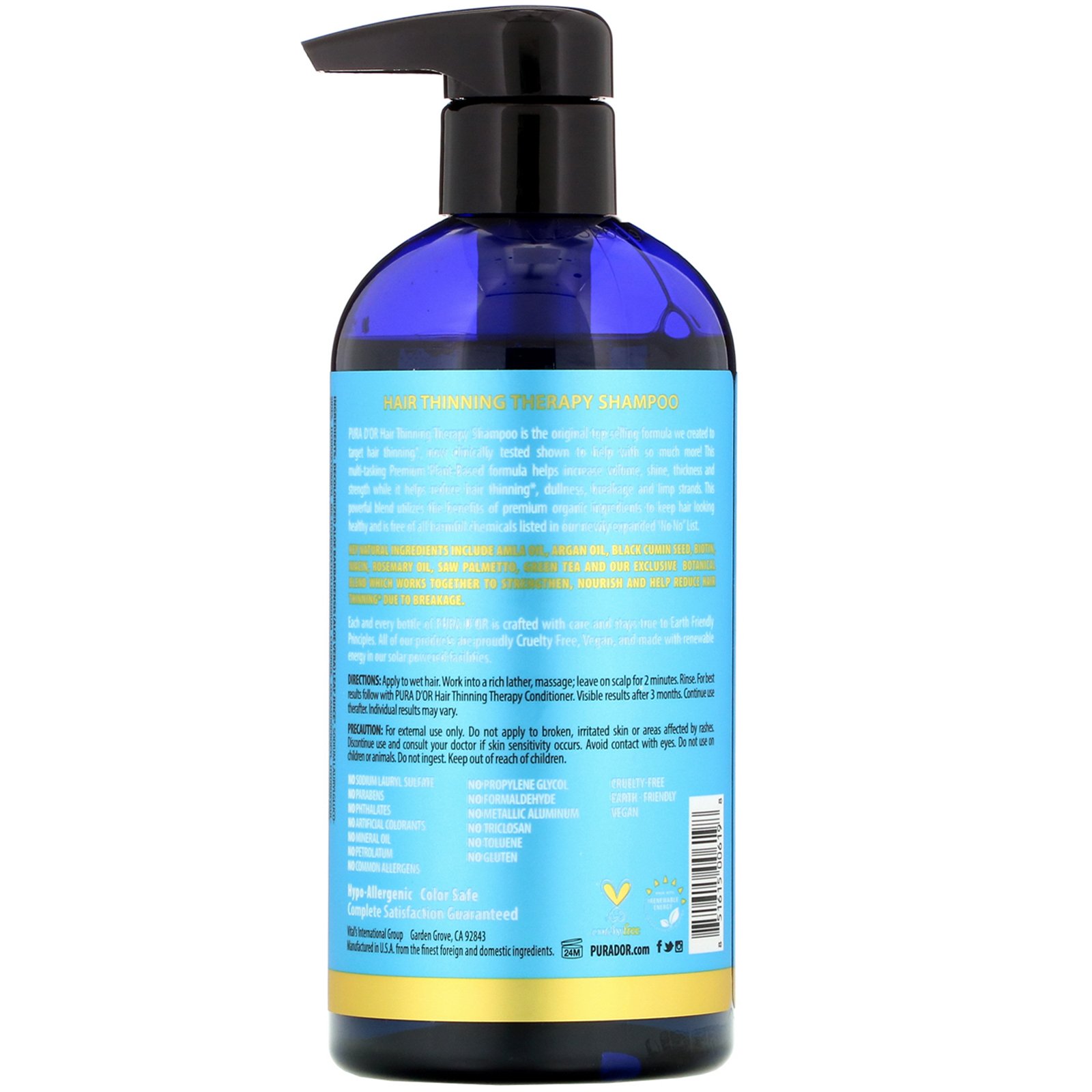 Comprar Pura D'or, Shampoo Antiqueda, Baunilha Lavanda, 473 ml (16 fl oz) - Imagem 2