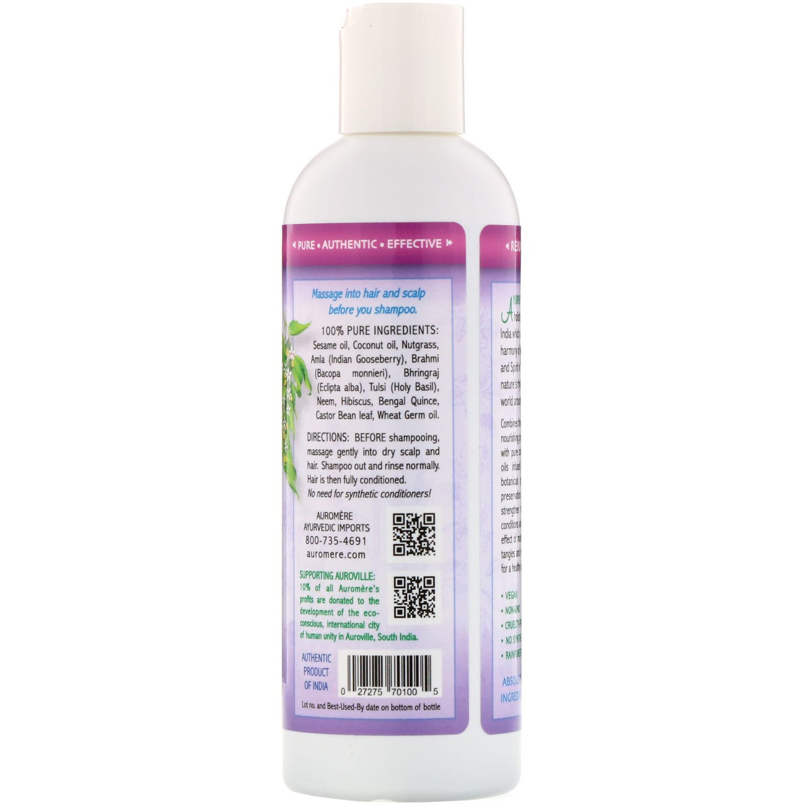 Comprar Auromere, Condicionador Pré-Xampu, Óleo Condicionador Capilar, 7 onças fluidas (206 mL) - Imagem 2