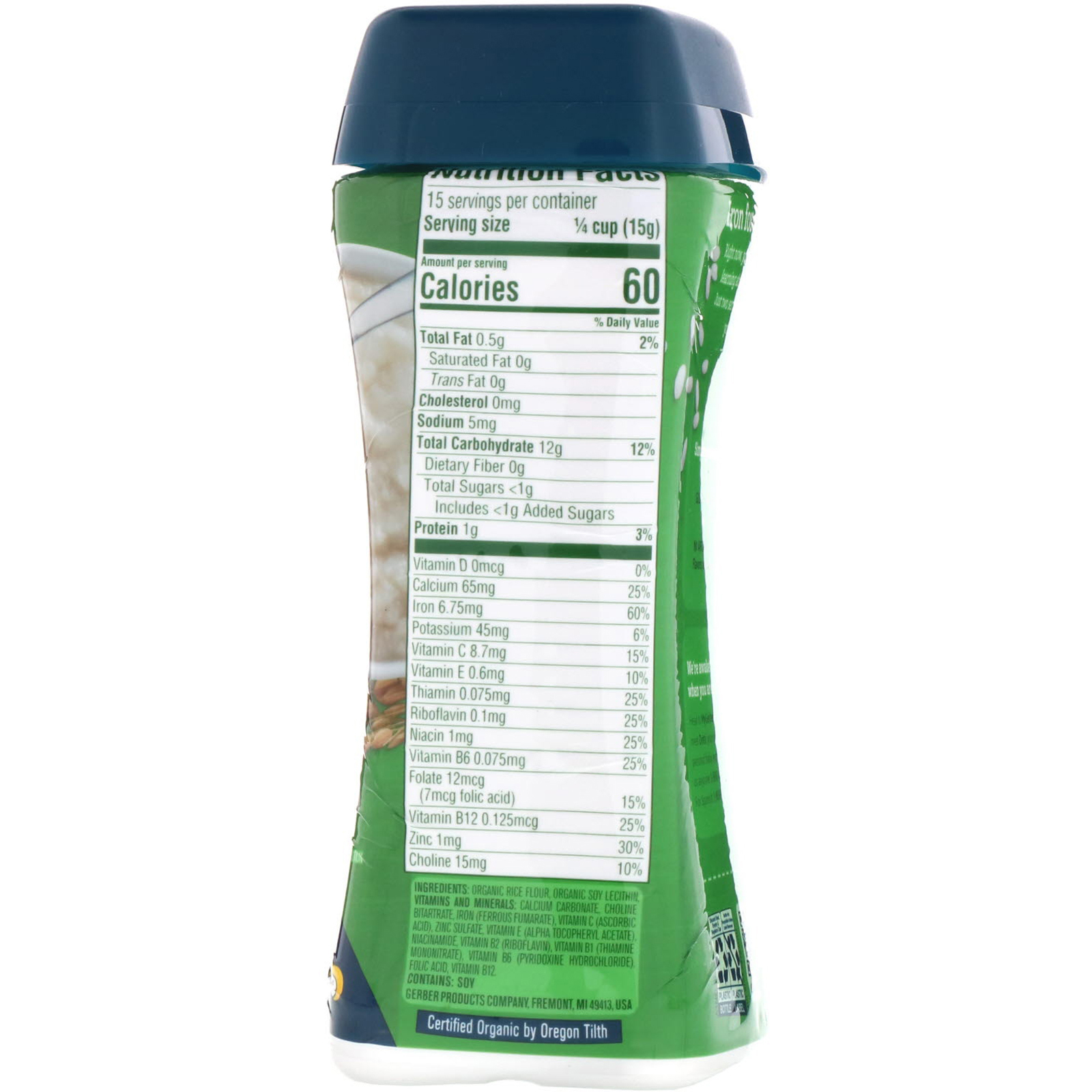 Comprar Gerber, Single Grain Cereal, Organic Rice, 8 oz (227 g) - Imagem 2