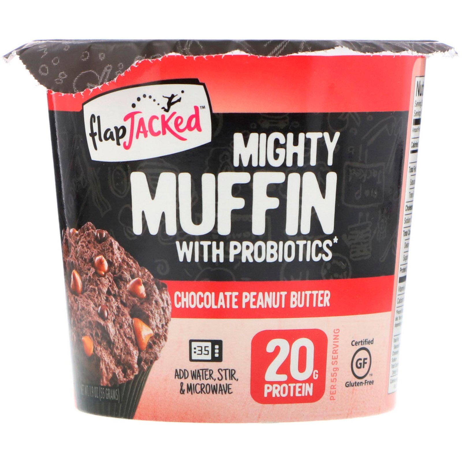 Comprar FlapJacked, Poderoso Muffin com probióticos, Chocolate com manteiga de amendoim, 1.9 oz (55 g)