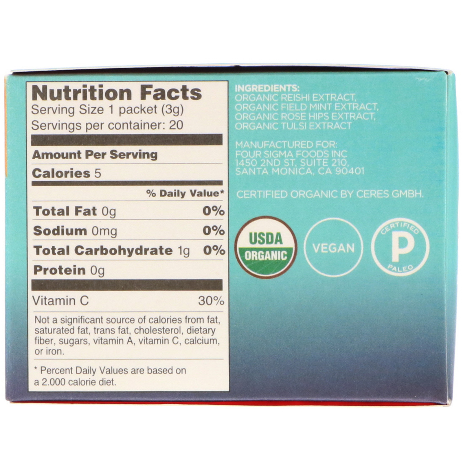 Comprar Four Sigmatic, Mushroom Elixir Mix with Reishi, 20 Packets, 0.1 oz (3 g) Each - Imagem 2