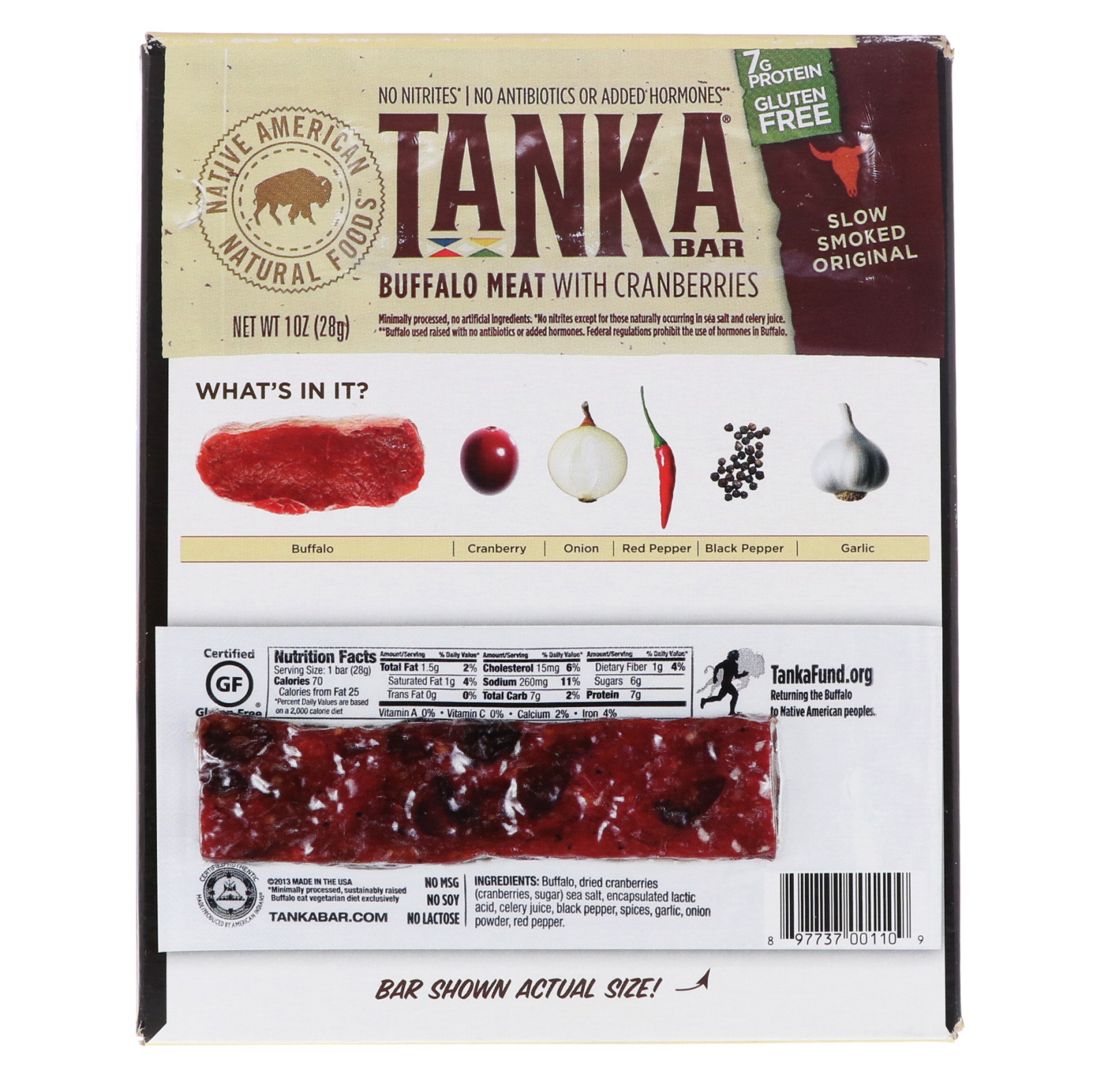 Comprar Tanka, Bar, Buffalo Meat with Cranberries, Slow Smoked Original, 12 Barrinhas, 28,4 g (1 oz) Cada - Imagem 3