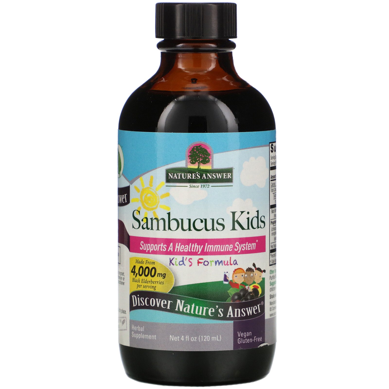 Comprar Nature's Answer, Sambucus Kid's Formula, 4,000 mg, 4 fl oz (120 ml) - Imagem 3