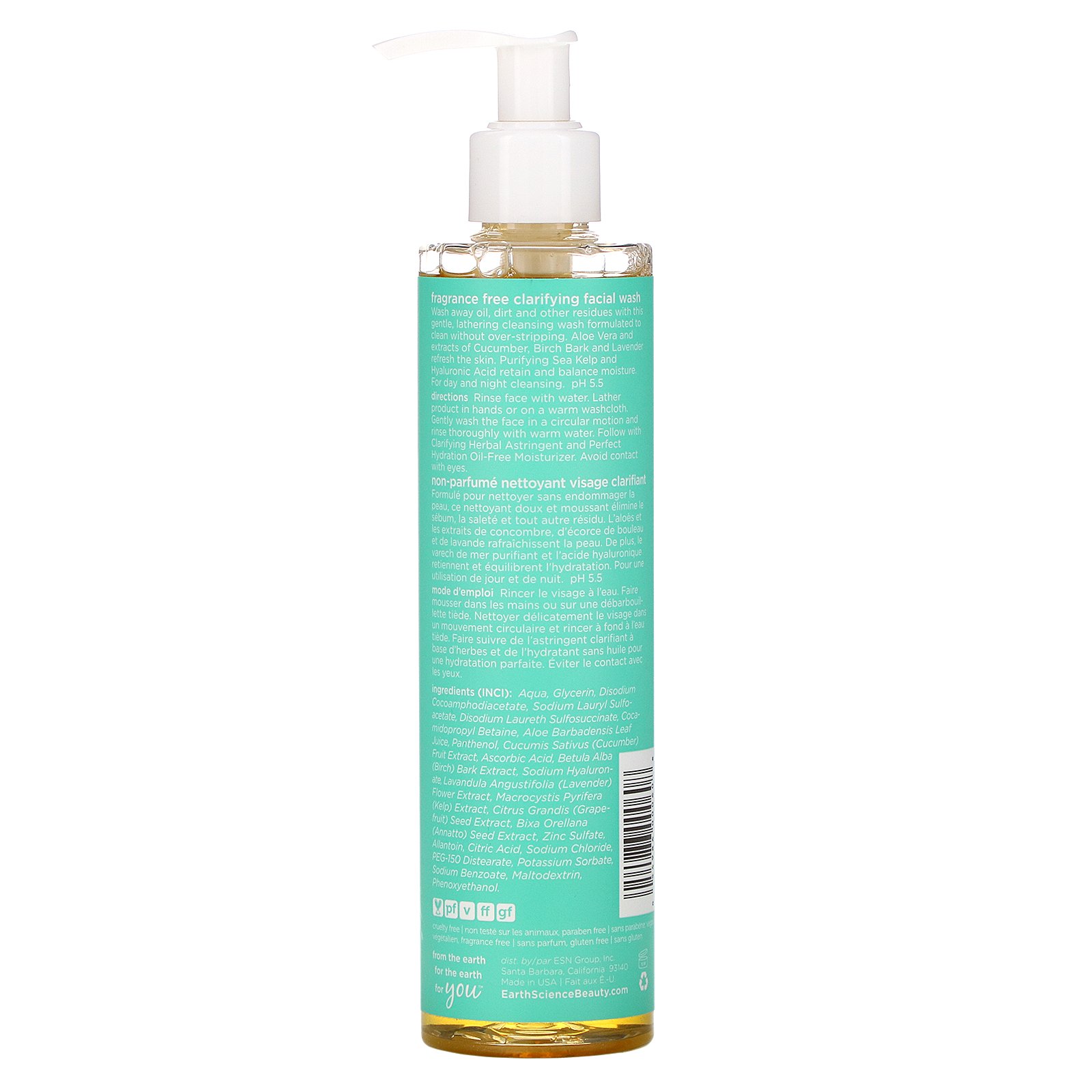 Comprar Earth Science, Clarifying Facial Wash, Oily & Combination Skin Types, Fragrance Free, 8 fl oz (237 ml) - Imagem 2